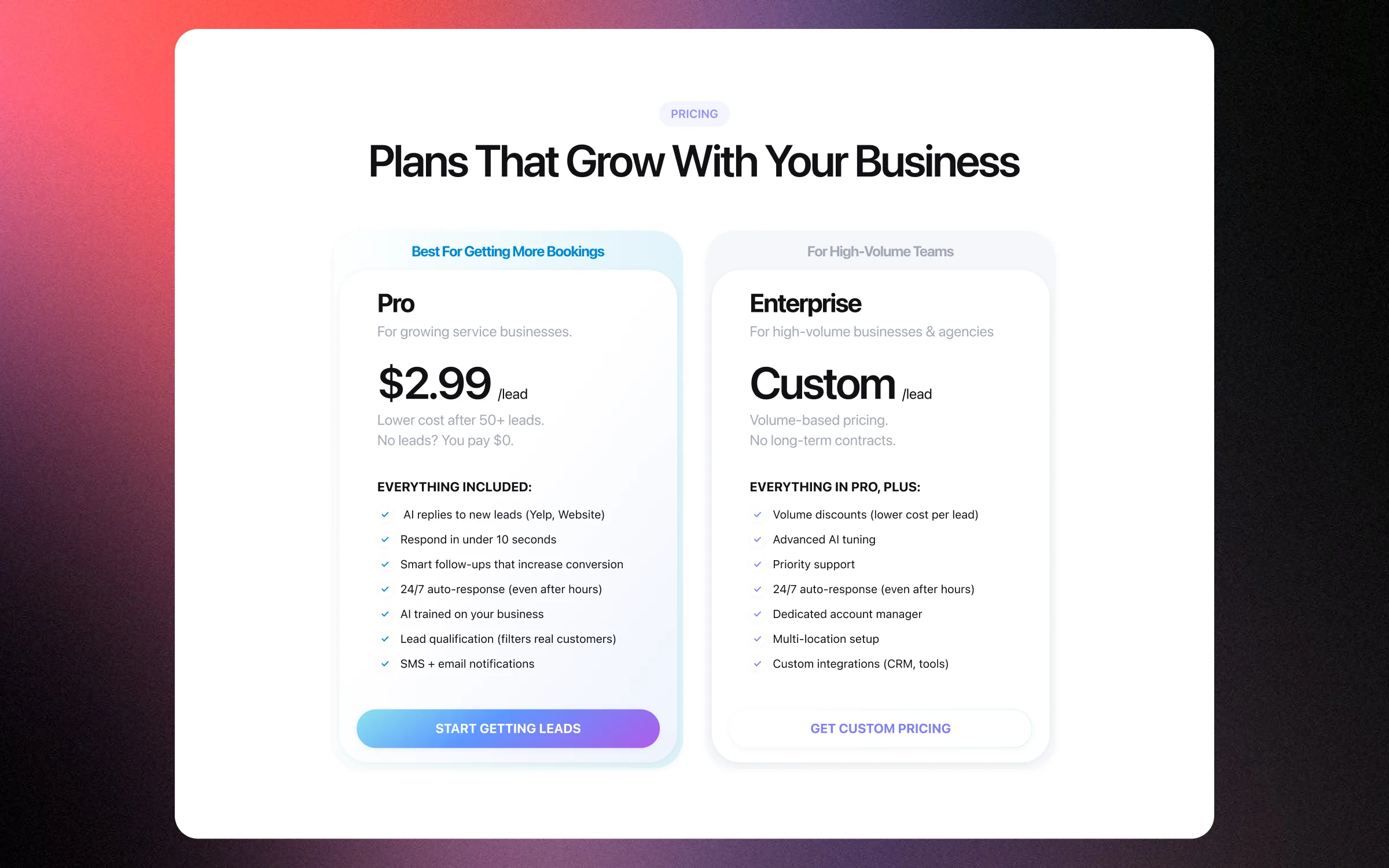 Plans That Grow With Your Business