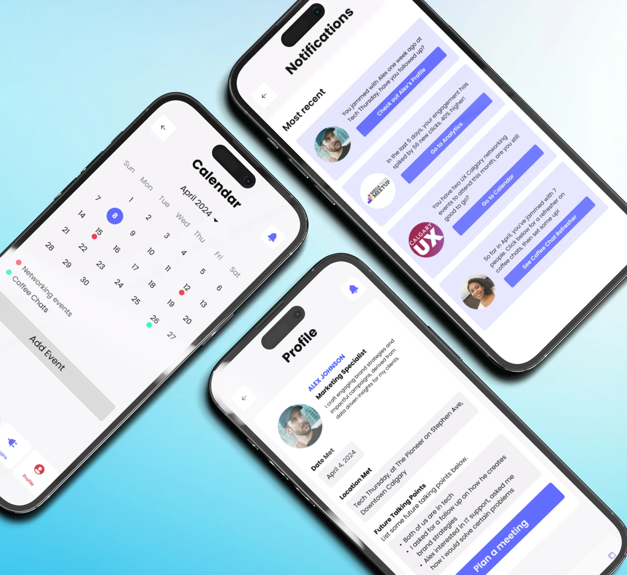 Jam Social: Notifications, Calendar and a connection Profile